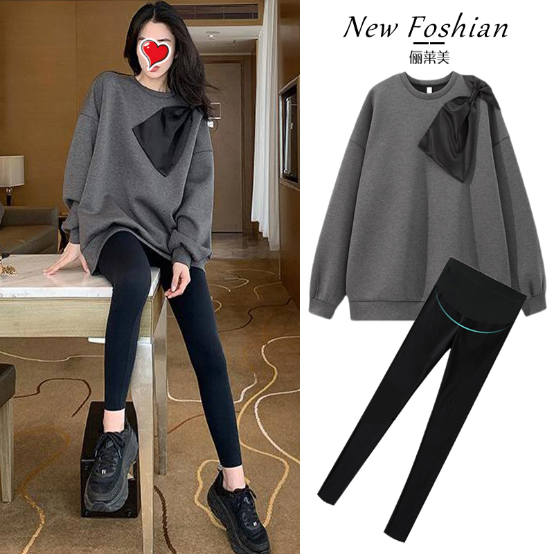 Small Sub Gestational Dress Spring Clothing Fashion style 2022 Spring and autumn new loose Conspicuic Clothing women's net infrared out