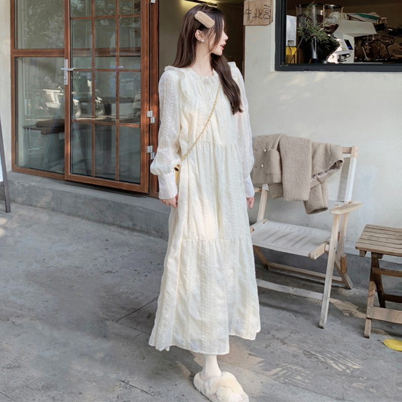 Maternity Dress, New Style for Autumn and Winter, High-End, Loose, Gentle, Chanel-Style, Versatile A-Line Lace Skirt Maternity Dress, New Style for Autumn and Winter, High-End, Loose, Gentle, Chanel-Style, Versatile A-Line Lace Skirt