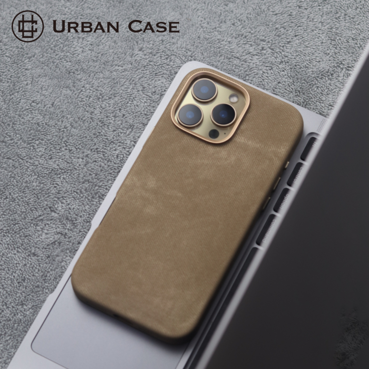 Urban Tan Fabric Gold Camera Ring iPhone Case