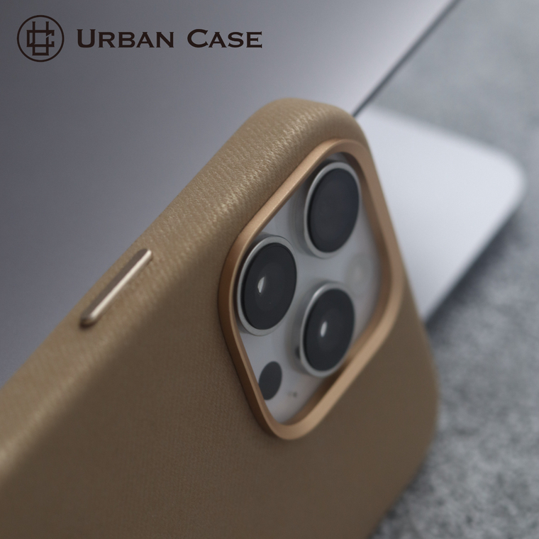 Urban Tan Fabric Gold Camera Ring iPhone Case