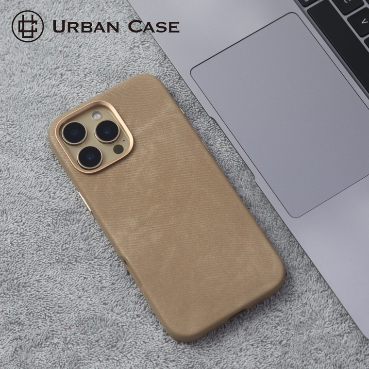 Urban Tan Fabric Gold Camera Ring iPhone Case