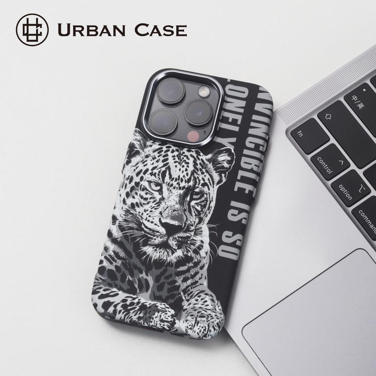 Urban Blue-Eyed Cat Feather Portrait iPhone Case