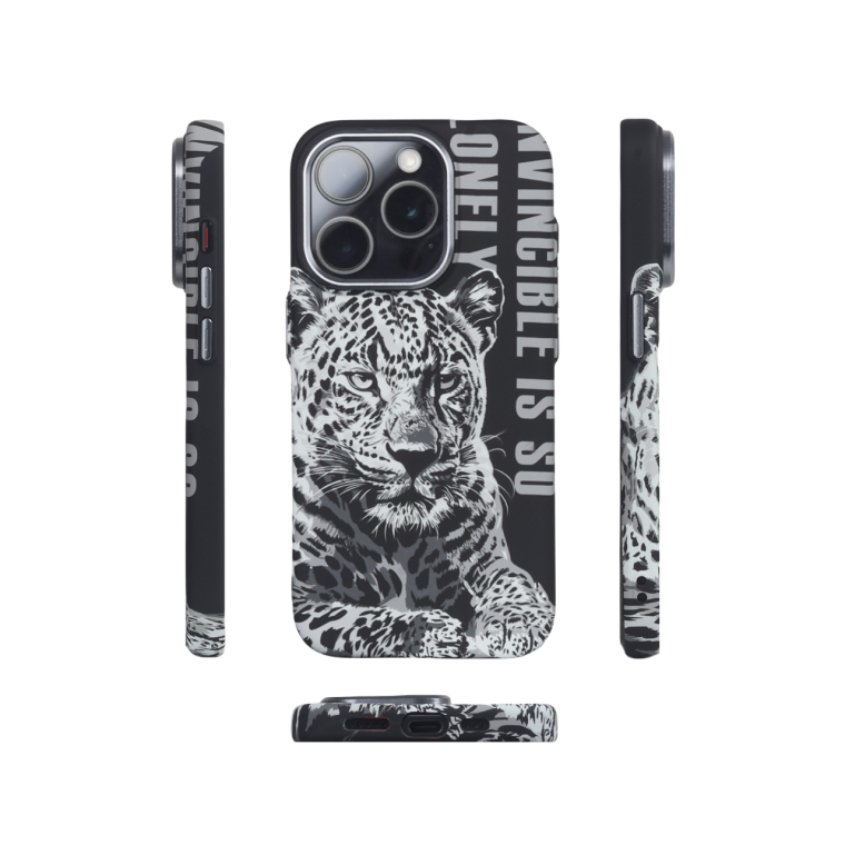 Urban Blue-Eyed Cat Feather Portrait iPhone Case