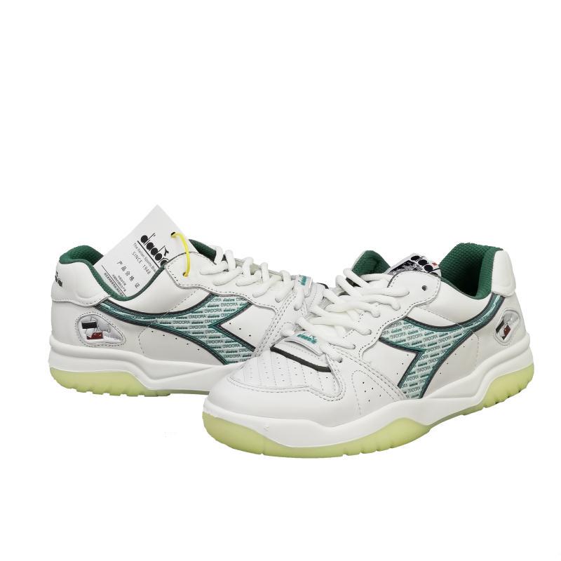 Authentic Diadora Casual Sports Tennis Shoes for Men, Genuine Leather Shoes, Classic Red Flag Style, Breathable Shoes
