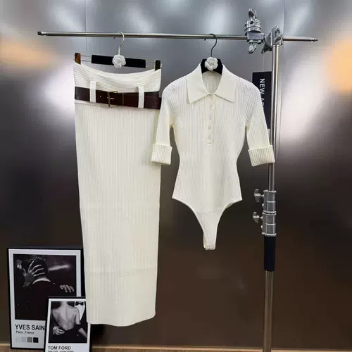 Весенний брендовый белый трикотажный комплект, шерстяная куртка, французский стиль