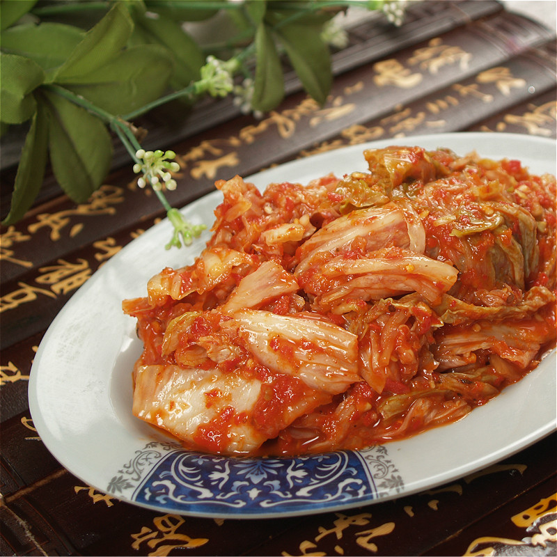 Korean kimchi Zhengzong North Korean ethnic spicy cabbage 500g * 4 bags free of cut and sauerkraut natural fermented cabbage