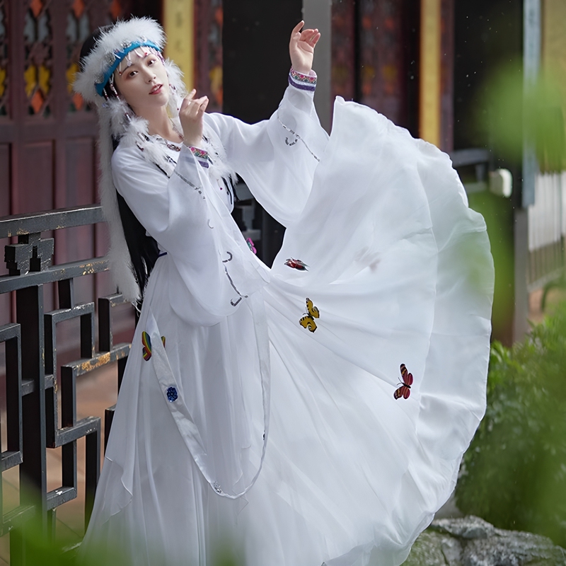 Mongolian Dance Performance Costume, Huanzhu Princess Fairy-Like Hanfu Set, Includes Fragrant Princess Clothing, Same Style as Xiangfei