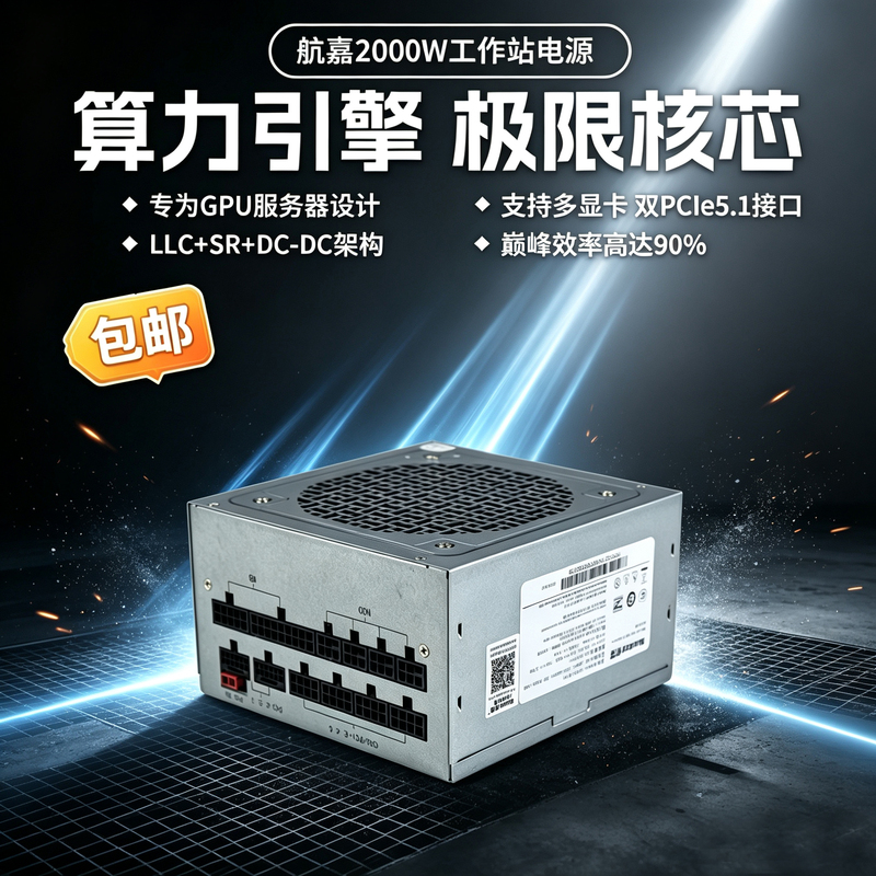 Huntkey 2000W Full Module Power Supply Workstation Gpu Server High-Efficiency Power Supply Dual-Channel Native Pcie5.1 Huntkey 2000W Full Module Power Supply Workstation Gpu Server High-Efficiency Power Supply Dual-Channel Native Pcie5.1