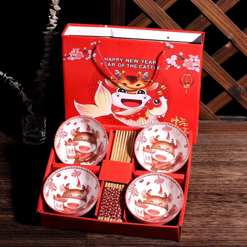 Cartoon tableware opening gift practical atmosphere gift box event custom LOGO word company small gift wedding birthday gift