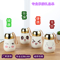 Cute Cartoon Ceramic Advertising Cup Portable Penguin Bulb with Handcup Custom logos Inprint 61 Childrens Gift