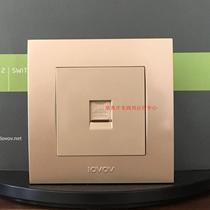 Lofer X1 champagne gold phone socket lovov switch socket guarantee factory direct supply of 66 yuan
