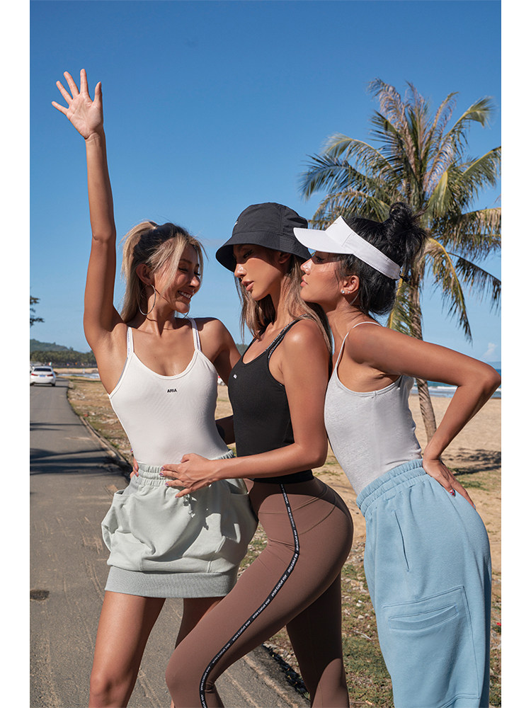 ARIA LEISURE thin sling sports underwear women sexy gathered back bra fitness yoga vest summer