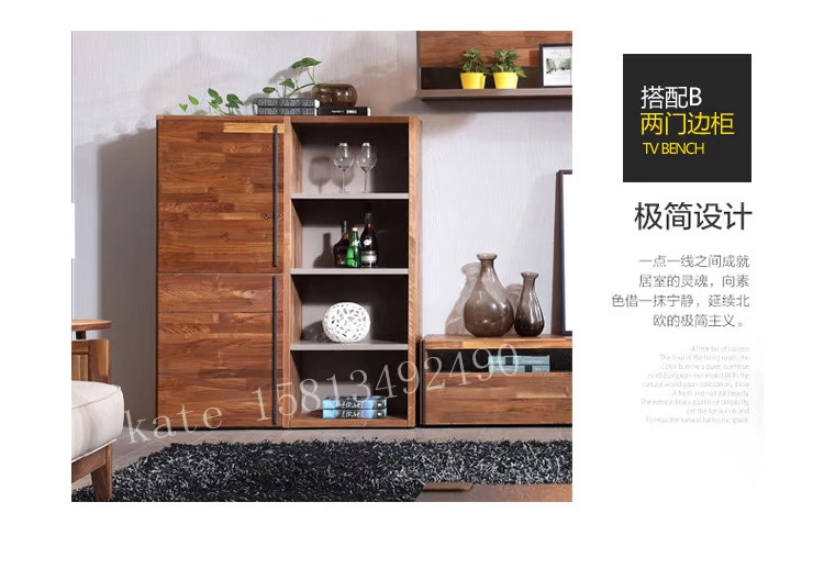 Phong cách bắc âu tủ tivi gỗ óc chó tủ tivi sàn gỗ chắc chắn tủ phòng khách tối giản hiện đại kết hợp tủ âm tường - Buồng