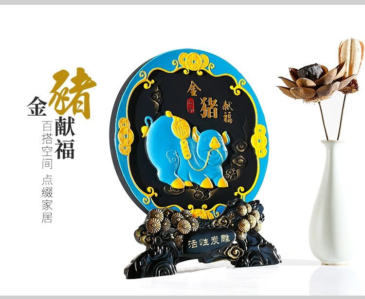 Vàng lợn trang trí than hoạt tính chạm khắc thủ công lợn năm quà tặng nghi lễ rượu vang tủ trang trí nhà năm mới quà tặng cung hoàng đạo thiết kế tiệm nail
