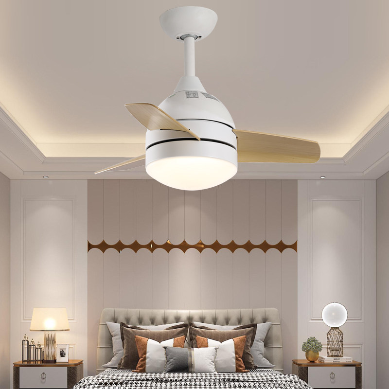 26-inch small ceiling fan light small room Children's room Bedroom dining room Balcony Variable Light Ceiling Fan Lamp Home Small Ceiling Fan