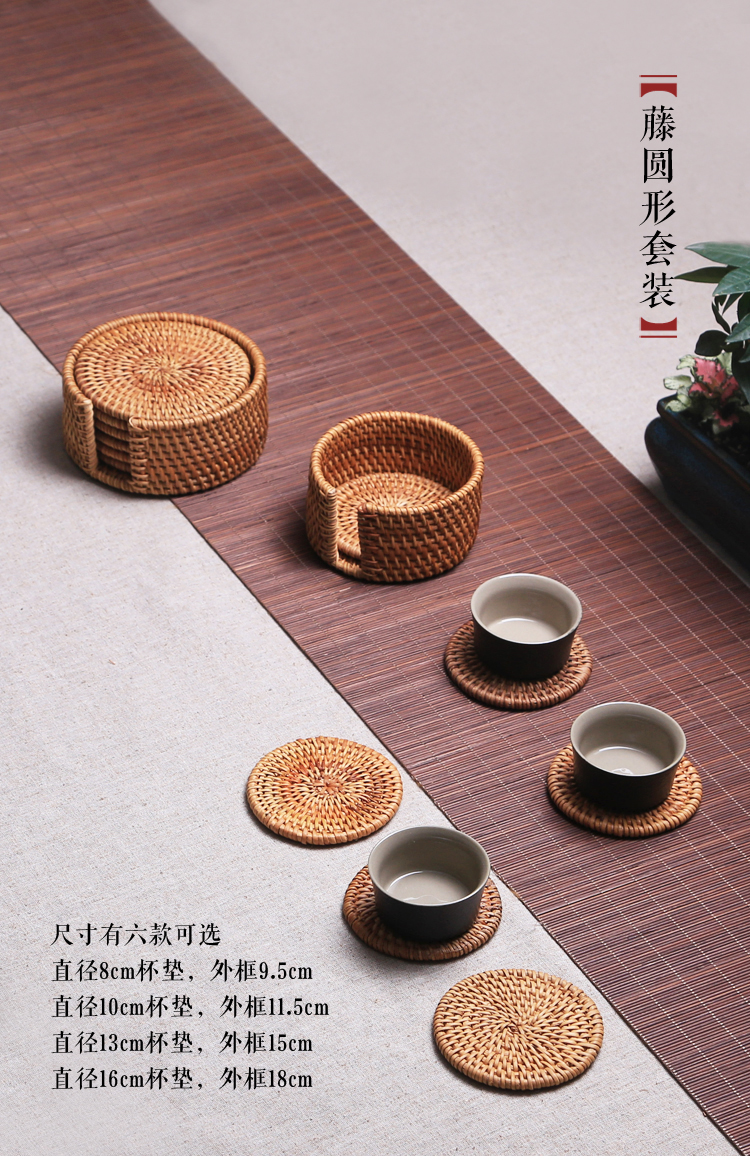 Việt Nam cũ coaster set trà pad trà set sáu quý ông nồi gỗ nồi tre hỗ trợ nồi sắt nồi cát tím giữ nồi binh tra