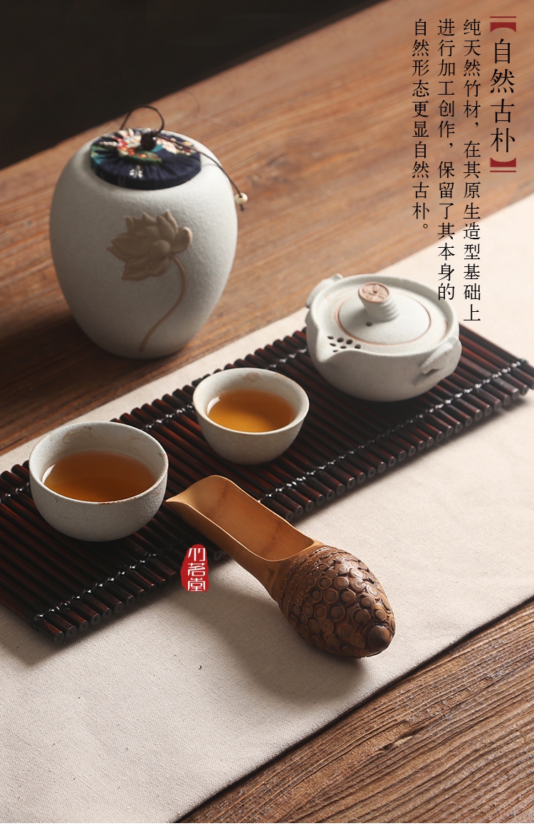 Tay chạm khắc rễ để thưởng thức trà trà thìa thìa tre rễ trà trà xẻng trà đường sáu quý ông phụ kiện trà kungfu bộ ấm chén cao cấp