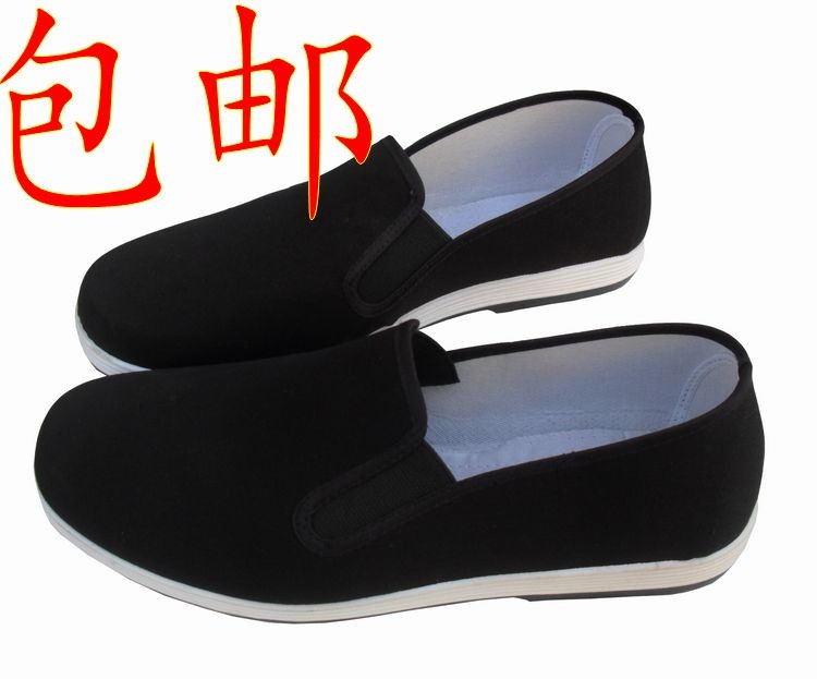 Old Beijing middle-aged man black cloth shoes soft soles men kung fu cotton shoes old shoes working shoes youth round shoes