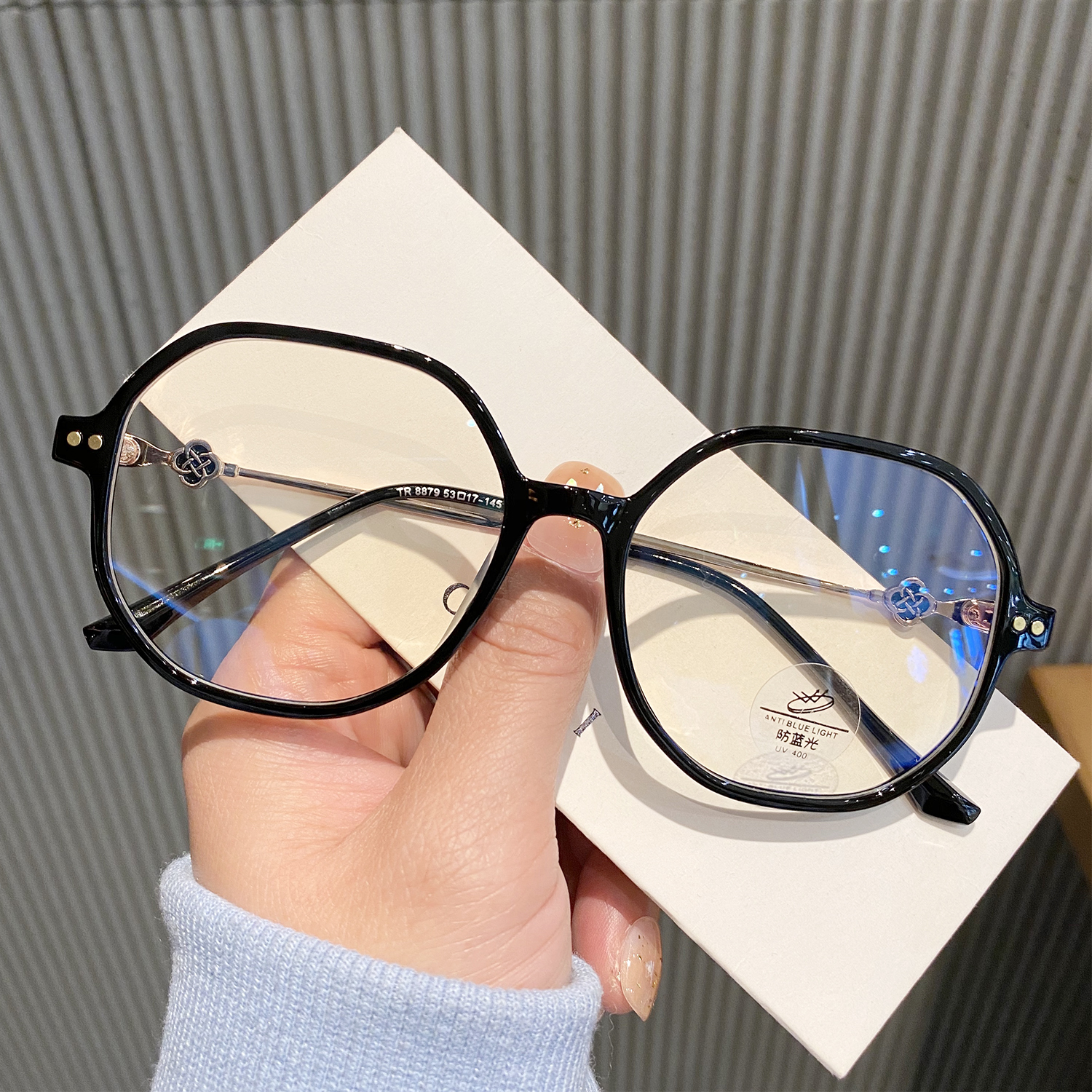 Blue glasses female radiation anti-blue fatigue computer myopia Han edition of the eyeeye network red flat frame