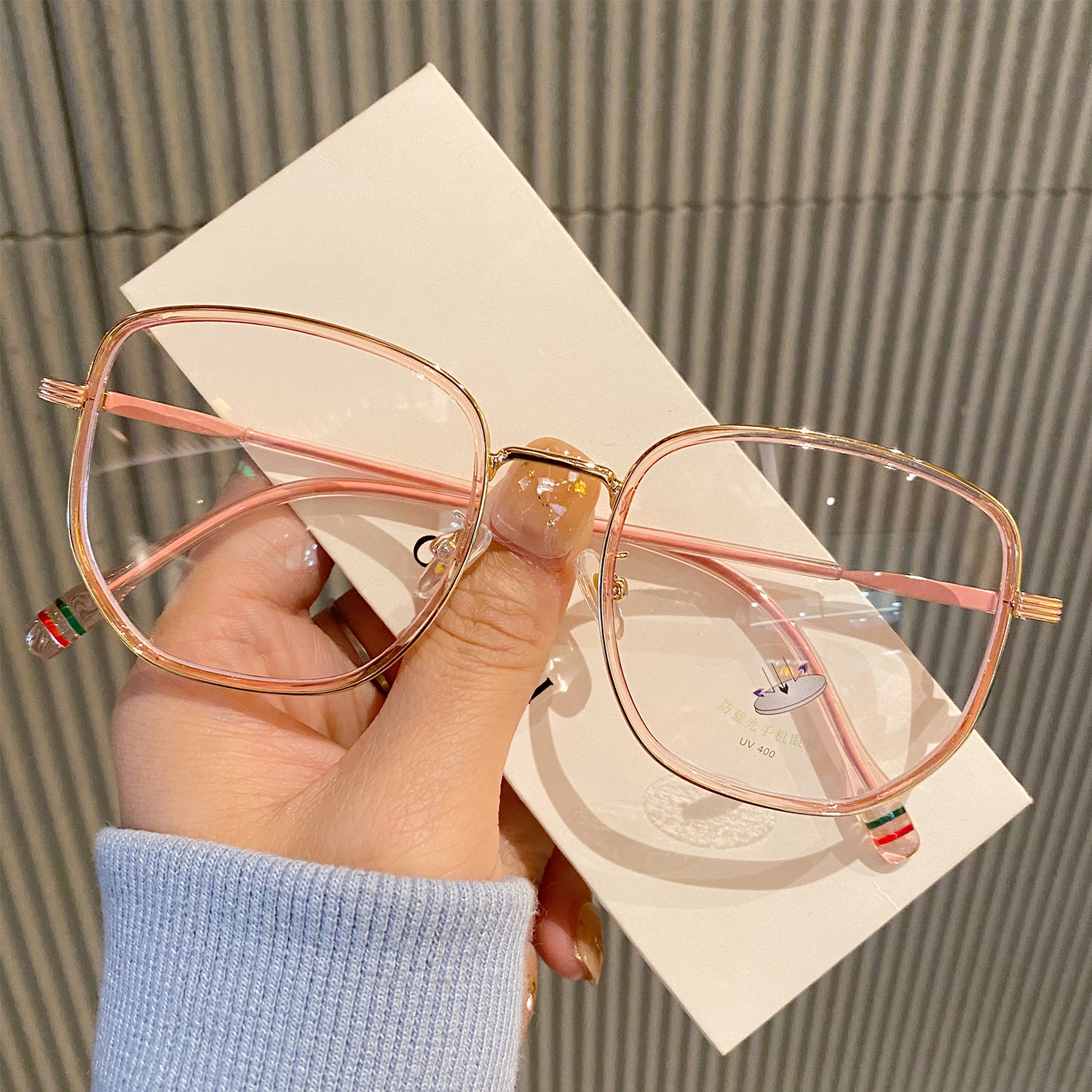 Net red radiation protection against blue light myopia glasses female can fit flat light degree Han version wave computer eye-care male frame