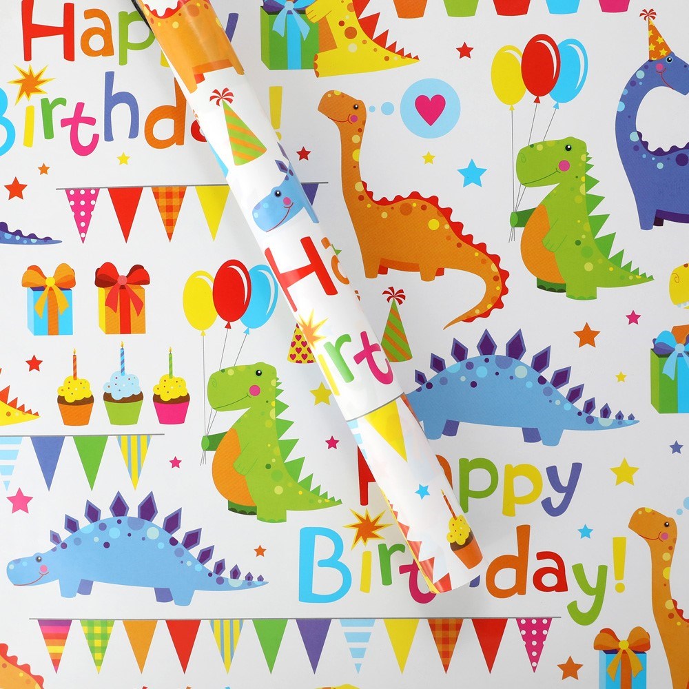 Cartoon dinosaur Flamingo wrapping paper Girly wind birthday gift fashion book cover paper flower paper DIY Mother's Day