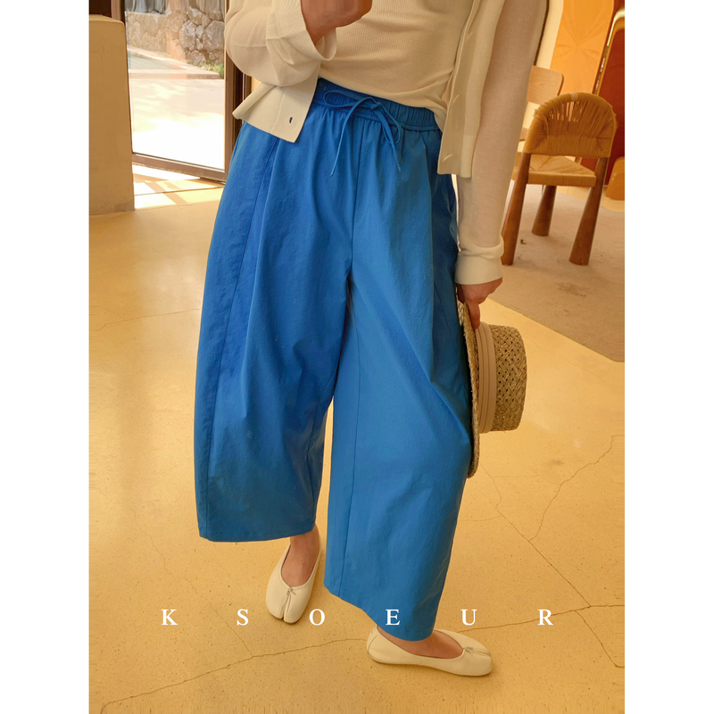 K Sister Ksoeur 【Light Oxygen Air Pants】 Versatile, Comfortable, Stylish, Slightly Wrinkled, Ultra-Comfortable Cotton Sunscreen Balloon Pants