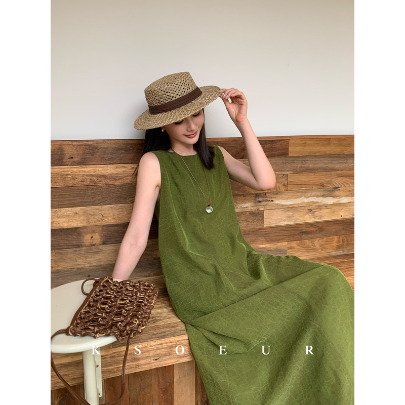 Chen Jie Kiki【Nanzhi】Bai Bai Silk Fragrant Cloud Yarn Colorful Turtle Reversible Double-Sided Two-Tone Dress for Women