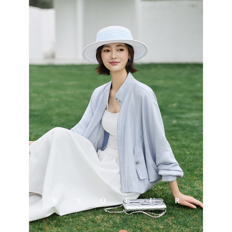 K Sister Ksoeur【Blues Time】Linen Blend Atmospheric Pumpkin Batwing Sleeve Fashion Jacket for Women