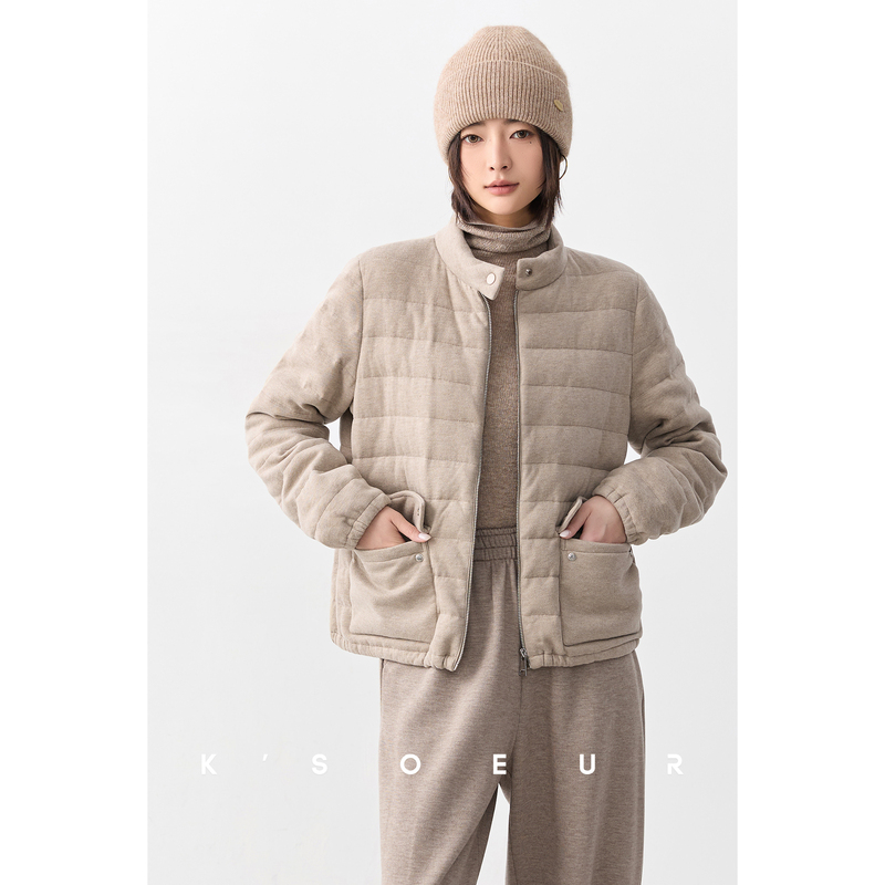 K Sister Ksoeur【Lafou Old Money Style】Silk Acetate Wool 95% White Goose down Portable down Jacket for Women K Sister Ksoeur【Lafou Old Money Style】Silk Acetate Wool 95% White Goose down Portable down Jacket for Women