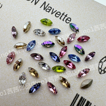 施家水晶华子钻4228尖底异形钻迷你小马眼美甲饰品堆钻DIY6*3 4*2
