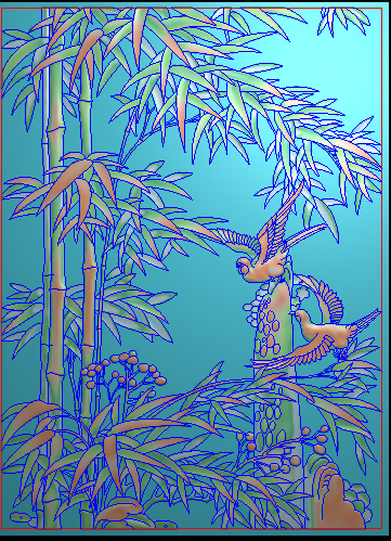 Embossed Carving Patterns, Flower and Bird Designs, Bamboo Door Panels, Decorative Panels 176