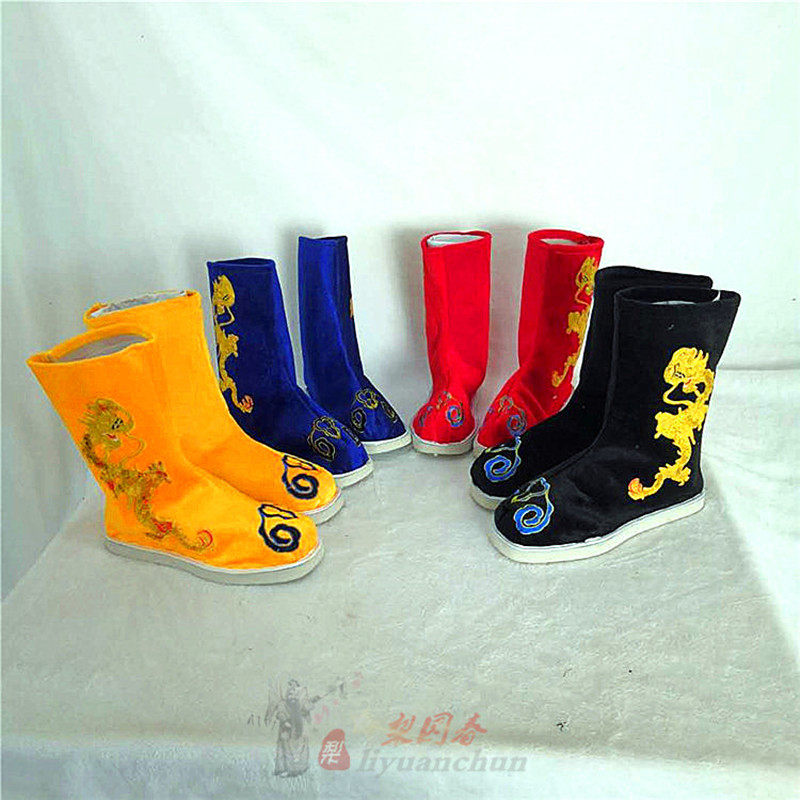 God statue shoes and boots Jade Emperor dragon shoes dragon boots shoes round head home temple hall for Buddha worship shoes