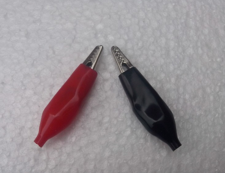 Quality crocodile jacket test power clip in red black color small crocodile clip