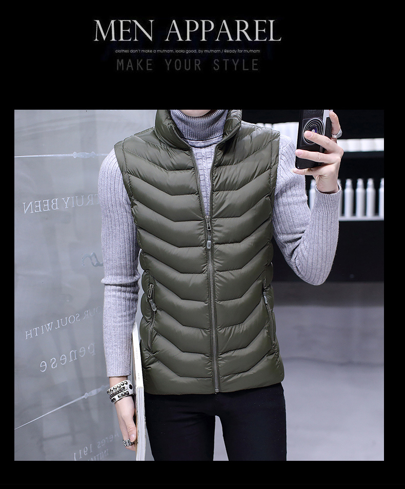 Mùa thu và mùa đông vest nam áo khoác ấm xuống quần áo cotton vest không tay vest nam Hàn Quốc phiên bản của xu hướng của nam giới vest