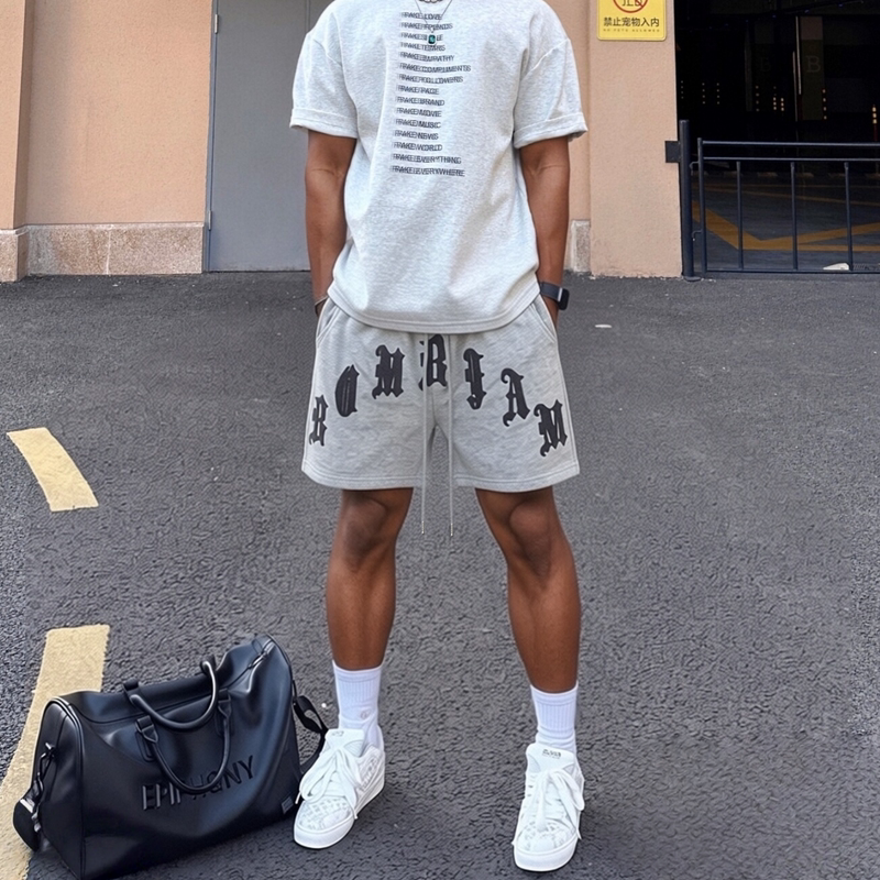 Zheng Original Sanskrit Embroidery Design Shorts for Men and Women, Casual Breathable Sports Basketball Beach Shorts