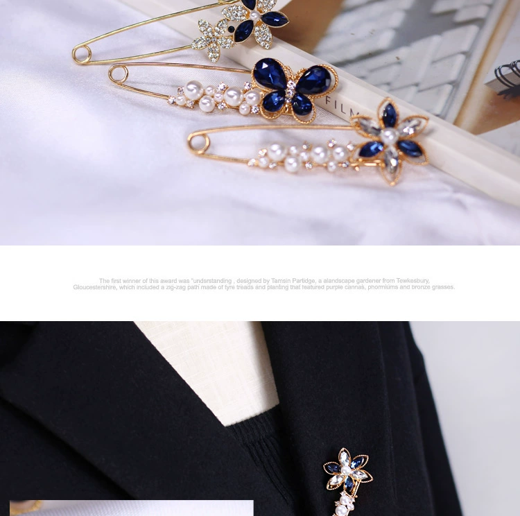 Retro ánh sáng sang trọng rhinestone pin quần áo cố định pin kim Hàn Quốc không khí sang trọng khăn choàng khóa nữ áo khoác trang trí phụ kiện áo vest