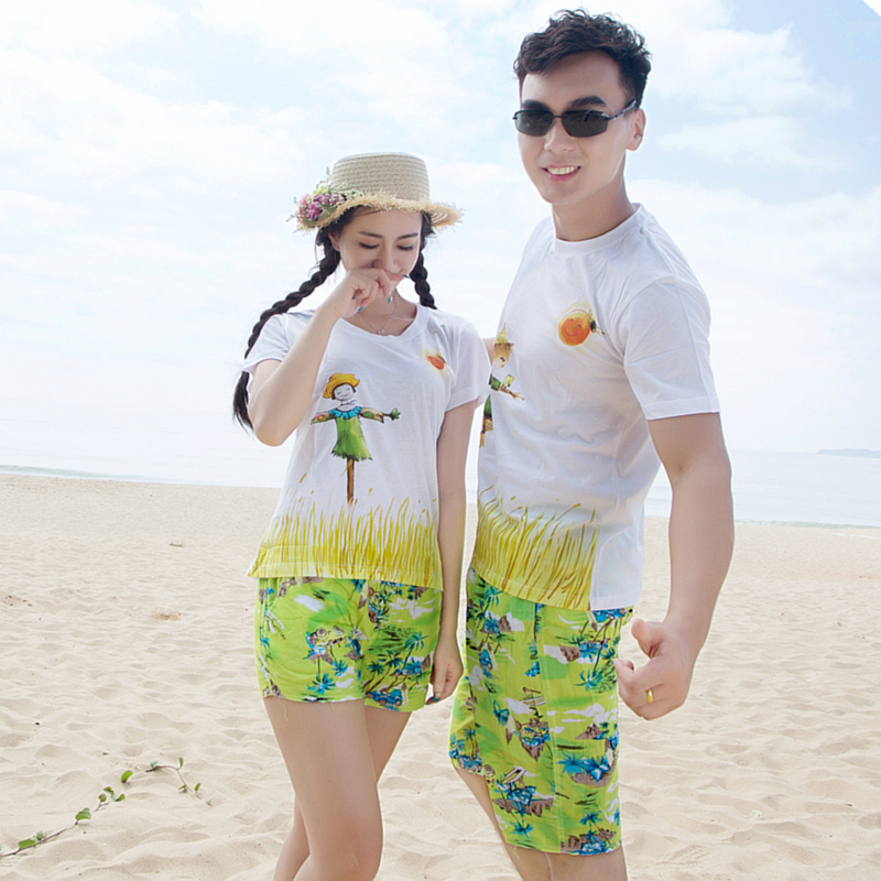 Mùa hè quần short nam và nữ quần đi biển rộng kích thước lớn xu hướng quần thẳng nhanh khô phiên bản Hàn Quốc của quần năm quần - Quần bãi biển quần đi biển hawaii
