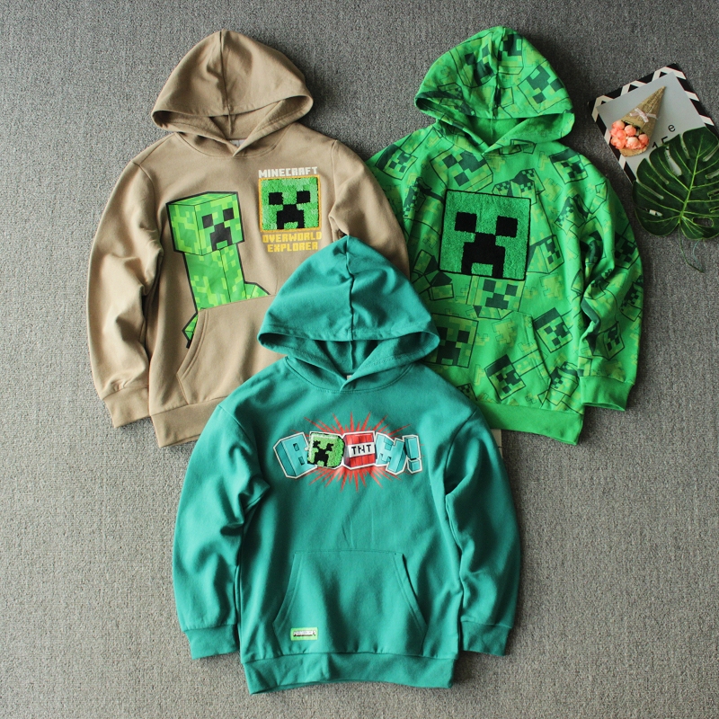 Foreign Trade European and American Style Autumn and Winter 2025 New Minecraft Cartoon Towel Embroidery Hooded Fleece Sweatshirt Hoodie Foreign Trade European and American Style Autumn and Winter 2025 New Minecraft Cartoon Towel Embroidery Hooded Fleece Sweatshirt Hoodie