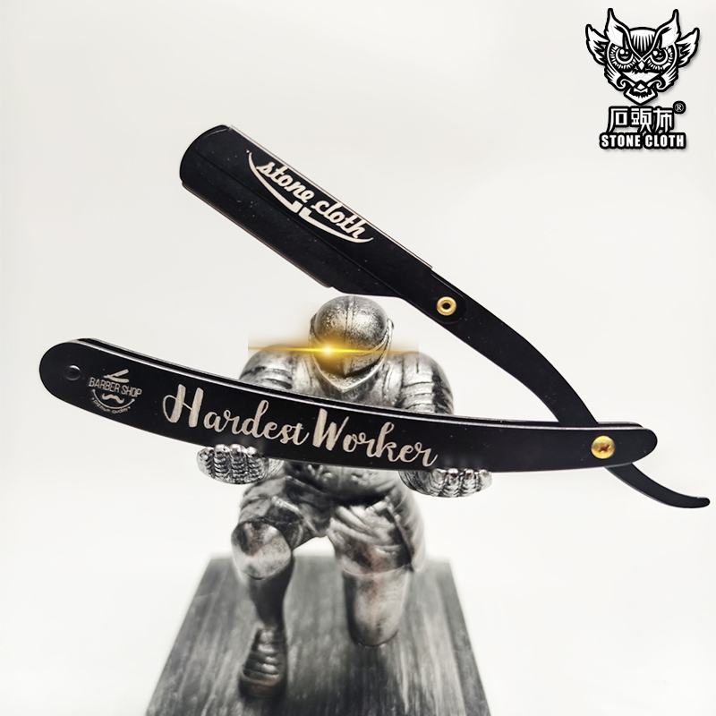 Stone and Cloth Straight Edge Razor, Traditional Razor, Shaving Razor, Face Grooming Razor, Barber's Trendy Razor, Replaceable Blade Type Stone and Cloth Straight Edge Razor, Traditional Razor, Shaving Razor, Face Grooming Razor, Barber's Trendy Razor, Replaceable Blade Type