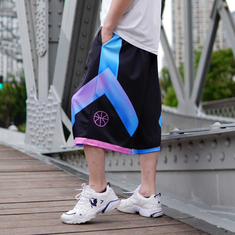 New 175kg Plus-Size Men's Loose-Fitting Sports Quick-Dry Basketball Shorts, Extra Large Mid-Length Pants, Six-Seven Quarter Length Pants