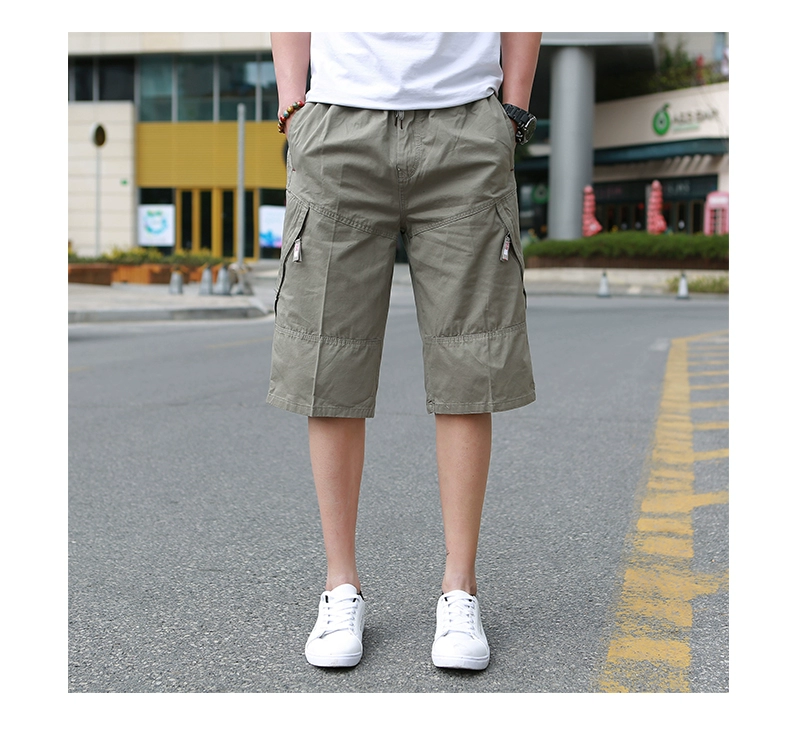 Mùa hè quần tây nam lỏng lẻo phần mỏng quần giản dị cộng với phân bón XL dây kéo túi quần thẳng quần áo thể thao nam