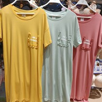 Urban beauty 21 spring and summer new LH16D8 cotton nightgown ladies pajamas loose light home clothes