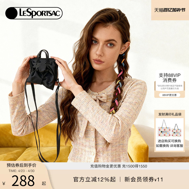 Lesportsac New Bow Capsule Series Sweet and Cool Bow Casual Small Crossbody Bag for Women