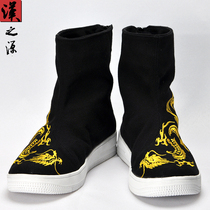 Chinese style in autumn and winter boots retro plus velvet boots showed up and took the warm Chinese high shoes embroidery tube boots