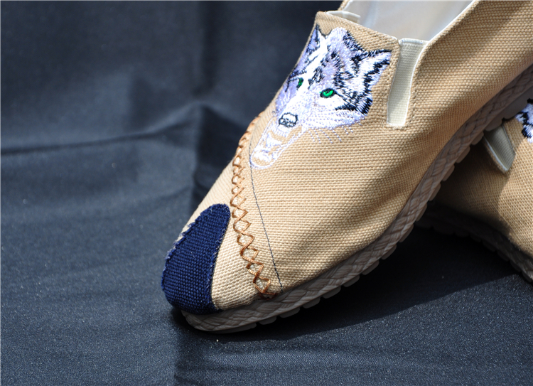Trung Quốc phong cách cotton nam và vải lanh thêu giày vải thủ công cũ Bắc Kinh quốc nam giày retro thêu giày thấp giày - Giày thấp giày nam thể thao