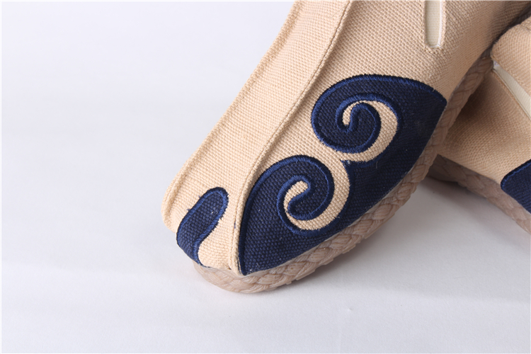 Trung quốc phong cách retro linen nam giày thêu Trung Quốc old Bắc Kinh giày vải handmade thiền nằm giày giày thường thấp giày thể thao sneaker