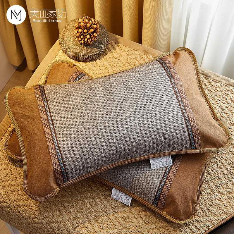 Bamboo pillow summer pillow student single tea mat pillow male adult household bamboo pillow red rattan pillow core