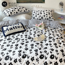 Herben Wind Ins cover four pieces of pure cotton full cotton 100 bed linen quilts bedding Bedding Student Dormitory Three Sets