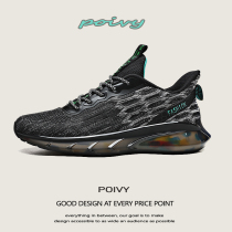 Shock-absorbing popcorn sneakers round head mens summer new mesh breathable mens shoes ultra-light soft bottom casual running shoes