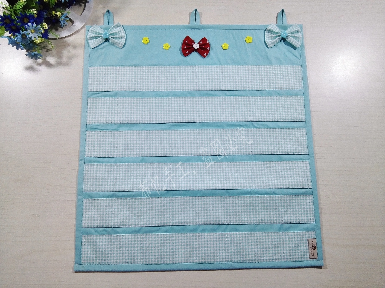 Children's pick-up card bag cotton and linen storage check-in plus transparent grid attendance card canvas cloth teaching aid bag customization